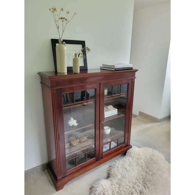 Low English Style Georgian Mahogany Display Bookcase, 1890s For Sale - Image 11 of 14