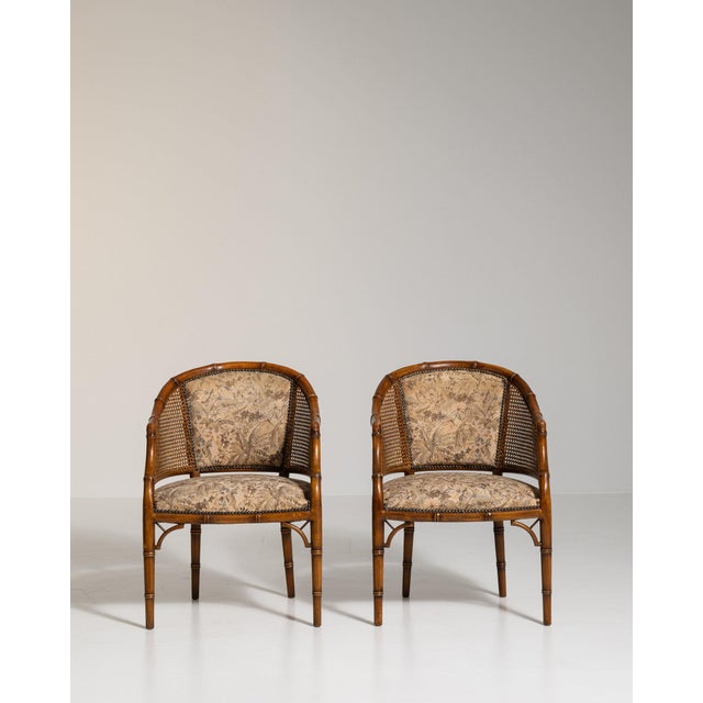 Mid 20th Century Mid 20th Century France Hollywood Regency Brown Wood Armchair For Sale - Image 5 of 11