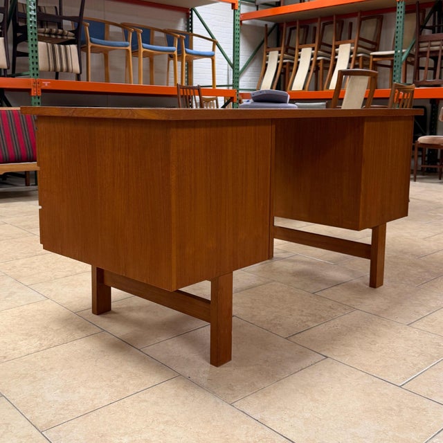 Mid-Century Modern Danish Teak Executive Desk For Sale - Image 4 of 5