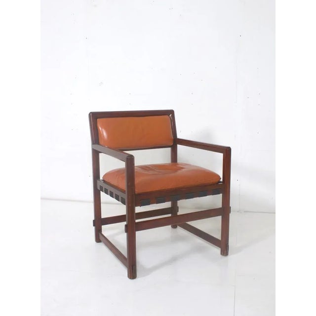 Set of Small Leather Dining Chairs by Edward Wormley For Sale - Image 5 of 11