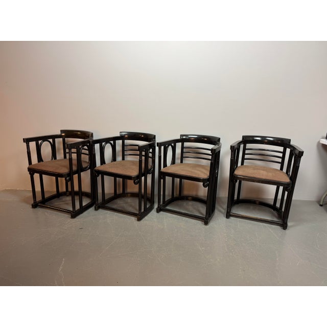 Mid-Century Fledermaus Bauhaus Armchairs by Josef Hoffmann for Thonet, Austria, 1920s, Set of 4 For Sale - Image 16 of 18