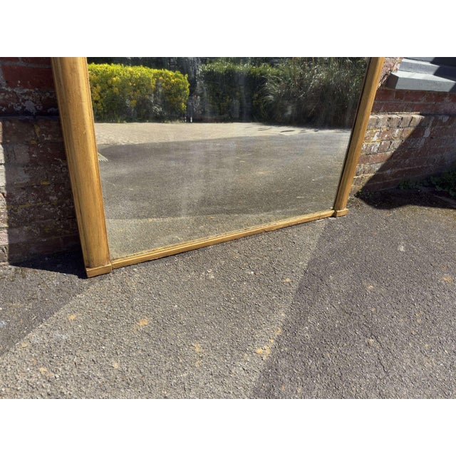Large Antique English Arched Top Gilt Overmantle Mirror, 19th Century For Sale - Image 4 of 7