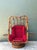 Vintage Bent Rattan Swivel Lounge Chair With Flip Down Side Tables For Sale - Image 9 of 12