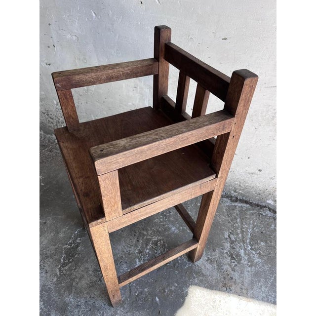 Brutalist Oak Childrens Chair, 1960s For Sale - Image 6 of 10