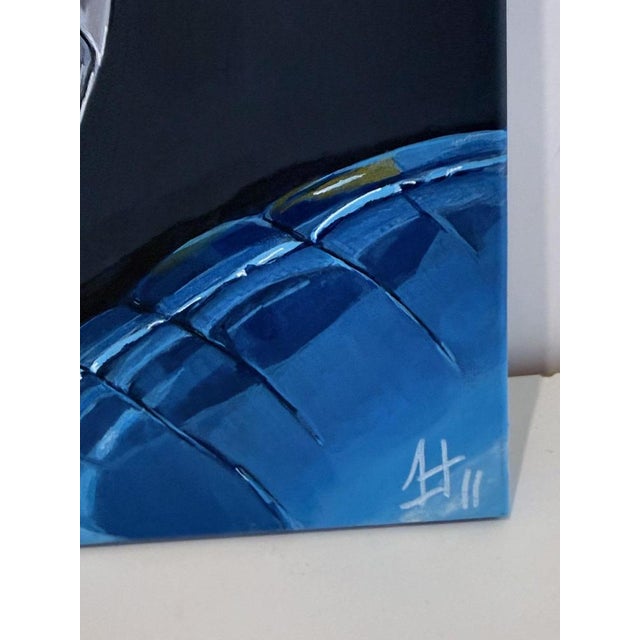 Contemporary Sofía Cristina Jiménez, Silver Inflatable Ostrich, Lady Truthi 2, 2024, Acrylic Painting For Sale - Image 3 of 11