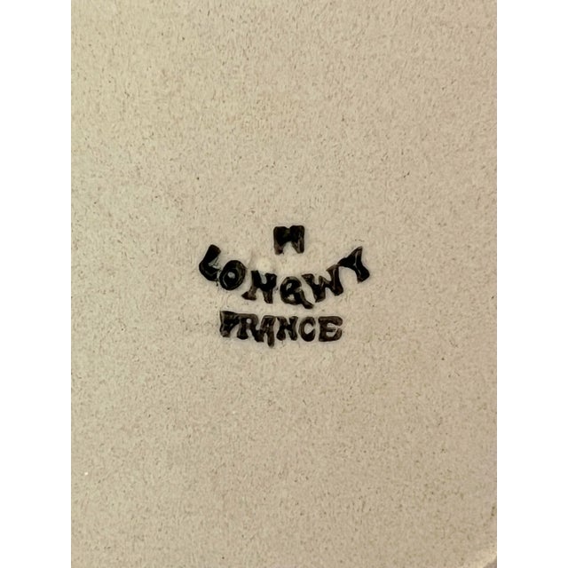 Set of 4 French Longwy Faïence 9" Plates With Raised Enamel Cherries, Art Nouveau For Sale - Image 9 of 11