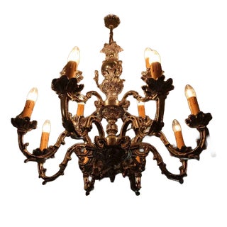 Figural 2-Tiered 12-Armed Chandelier For Sale