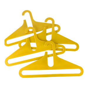 Vintage Set 4 Atomic Yellow Plastic Clothes Hangers Danilo Silvestrin Atomic