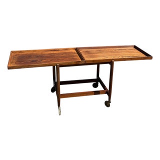 Vintage Danish Extendable Bar Cart by Poul Hundevad, 1960s For Sale