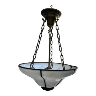 Vintage Inverted Leaded Glass Bowl For Sale