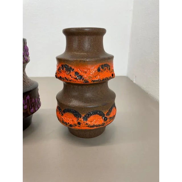 WGP Pink Orange Ceramic Fat Lava Vases from Scheurich, Germany, 1970s, Set of 2 For Sale - Image 14 of 18