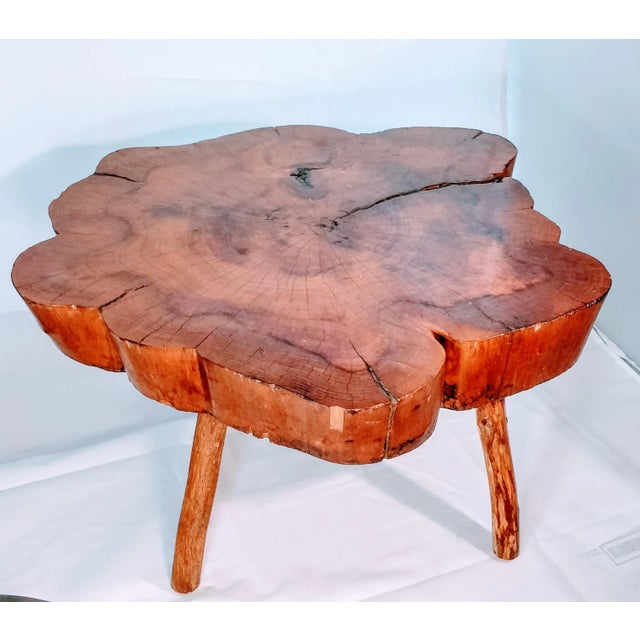 1960 Live Edge Cypress Side Table For Sale - Image 12 of 12