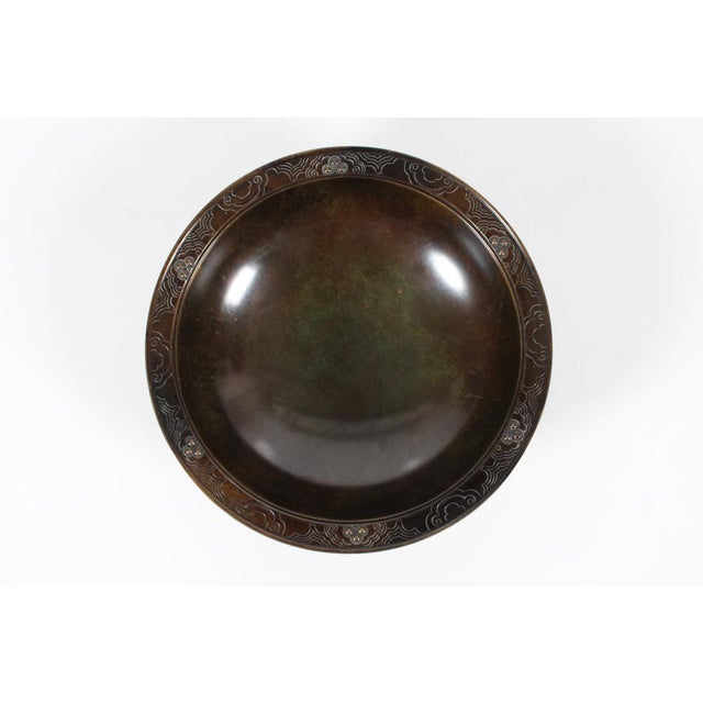 Art Deco Danish Bowl in Bronze with Brown by Just Andersen, 1930s For Sale - Image 4 of 13