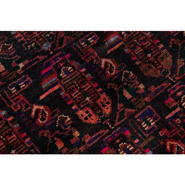 1950s Hamadan Hand-Knotted Wool Rug Vintage Persian With Allover Motif For Sale In New York - Image 6 of 7