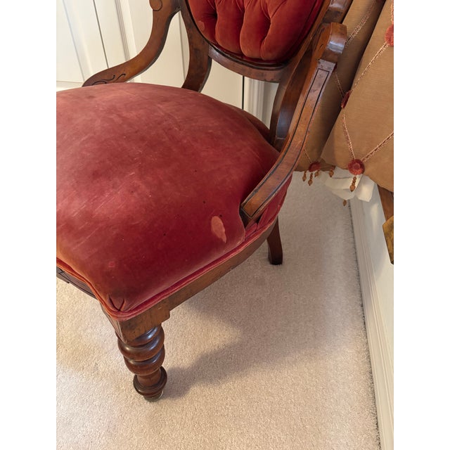 Antique Victorian Renaissance Revival Carved Walnut Armchair, Circa 1880 For Sale - Image 9 of 10