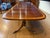 Classic Double Scalloped Multi-Banded Mahogany Dining Table by Leighton Hall - Showroom Sample For Sale - Image 9 of 15