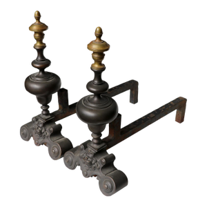 Antique Fireplace Andirons, Pair