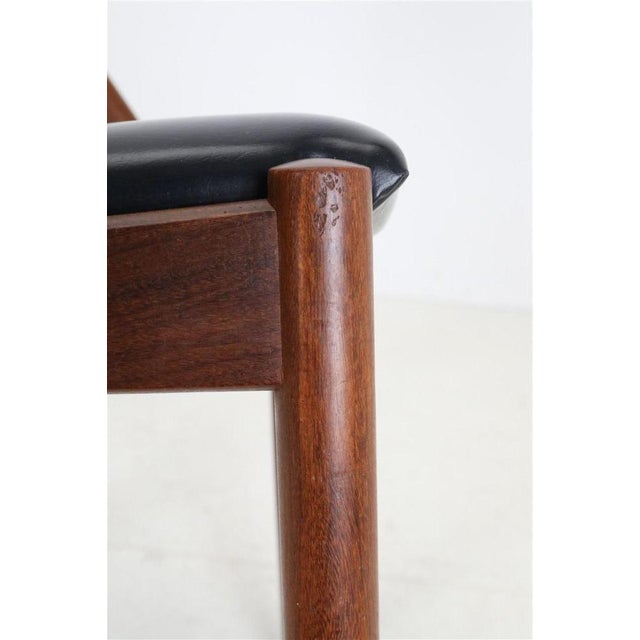 Danish 31 Teak Chair with Skai Upholstery by Kai Kristiansen for Schou Andersen Møbelfabrik, 1960s For Sale - Image 12 of 13