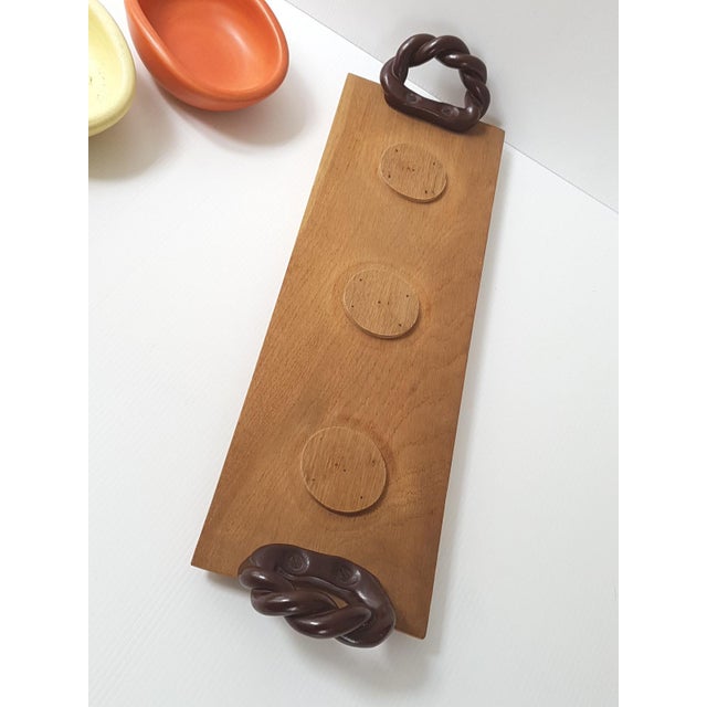 1950s Vintage Tray for Ramekins from Keramos Sevres, France, 1950s, Set of 4 For Sale - Image 5 of 11