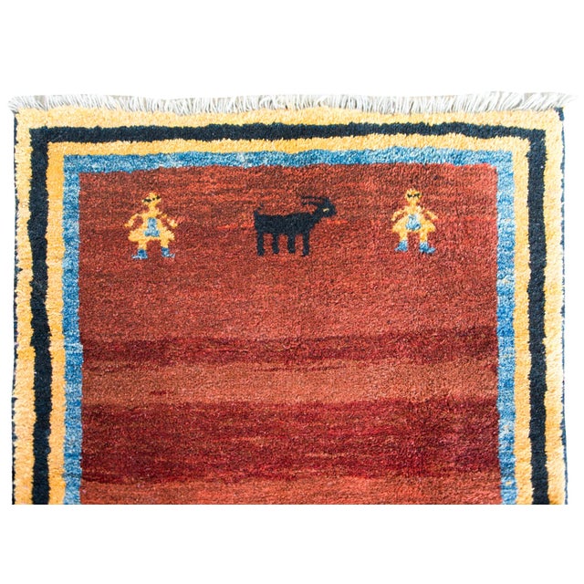 Mid 20th Century Vintage Persian Gabbeh Rug For Sale - Image 5 of 11