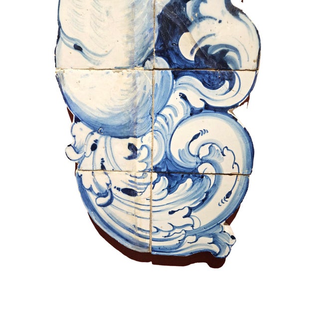 Pair of 18th-Century Portuguese Azulejo Tile Mermen For Sale - Image 4 of 8
