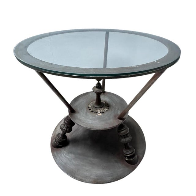 Hollywood Regency Center Tables with Glass Tops, 1980s, Set of 2 For Sale - Image 3 of 10