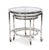 Everything is better in 3's! This polished stainless steel frame telescopes out to reveal 3 tables with tempered glass...
