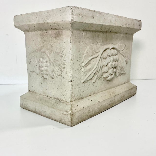 Alabaster 1989 Vintage Mediterranean Neoclassical Style Grape Cluster Reconstituted Stone Planter For Sale - Image 8 of 10