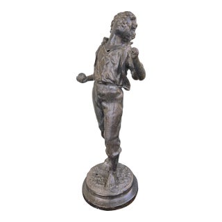 Antique Cast Metal Figure of a Young Boy in Ecstatic Pose, Early 20th Century For Sale