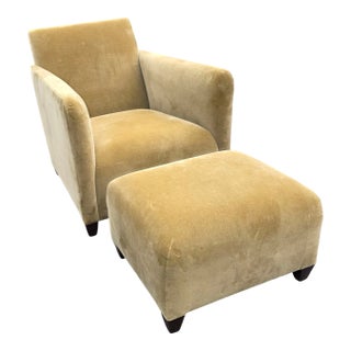 John Hutton for Donghia Lounge Chair and Ottoman For Sale