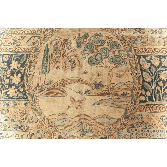 Textile Fine Antique Persian Kirman Handmade Wool Rug For Sale - Image 7 of 8