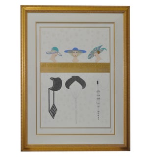 Embossed Serigraph - Erte "Summer/Winter" Signed For Sale
