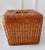 Chinoiserie Vintage Asian Large Wicker Picnic Lidded Basket With Handles For Sale - Image 3 of 13