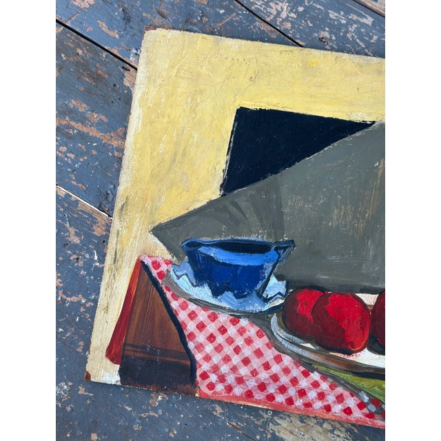 Vintage Acrylic on Board Tablescape Still Life, Circa Mid-20th Century For Sale - Image 9 of 14