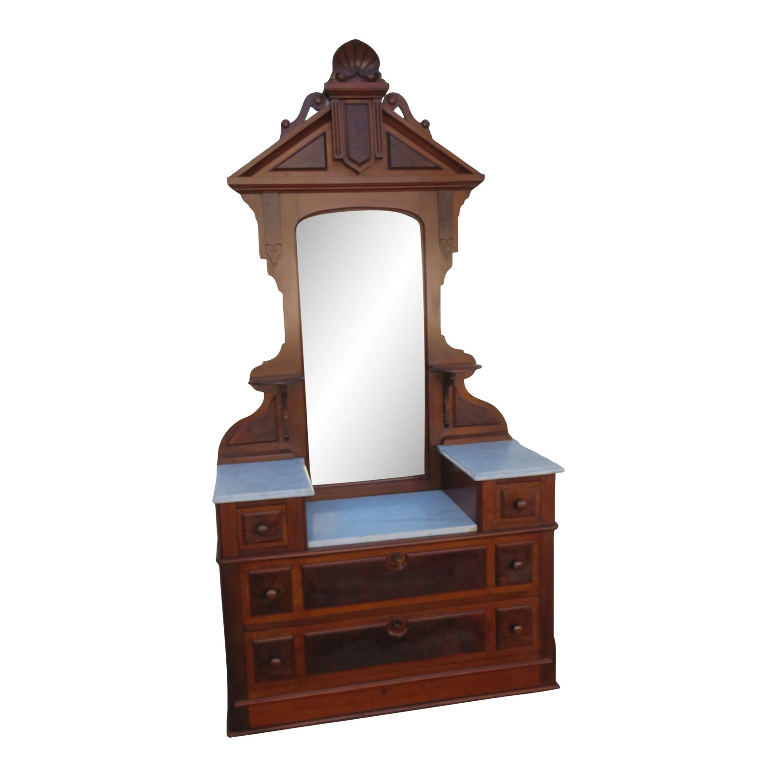Victorian 1800s Marble Top Tall Dresser Washstand Bathroom Vanity W Mirror  5950, image size:1600x1600