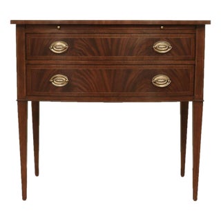 Small Mahogany Buffet. Hepplewhite Style Buffet With Slide-Out Serving Tray. Banded Mahogany Top. For Sale