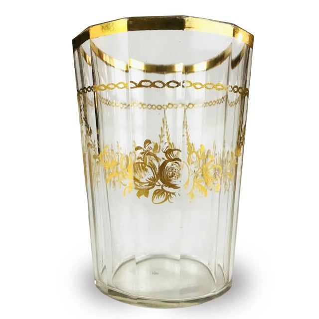 Antique Bohemian Gilded Glass, 1700s For Sale - Image 4 of 4