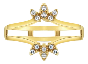 Fan Style Diamond Ring Guard Enhancer 14k Yellow Gold, Size 5