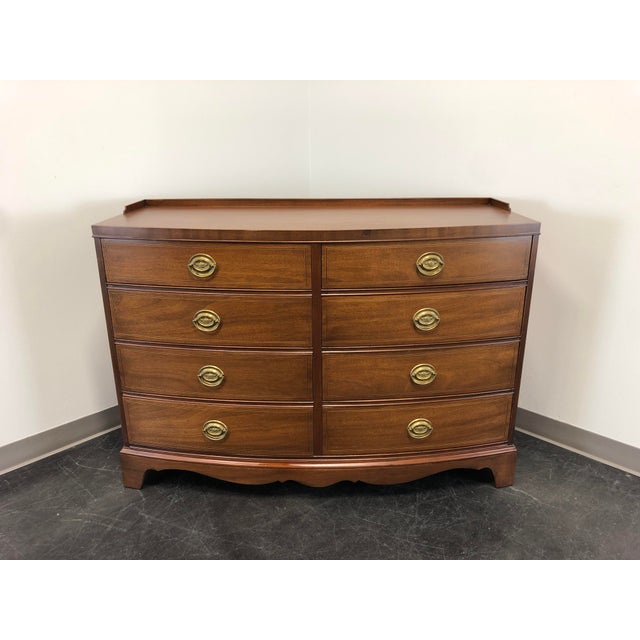 Drexel Inlaid Mahogany Bow Front 8 Drawer Dresser Chest Chairish
