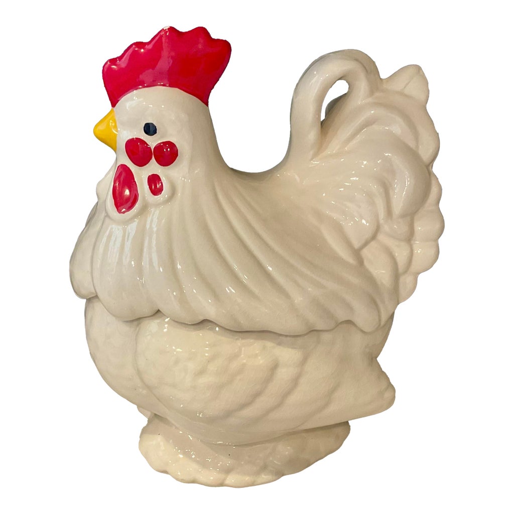 Vintage Ceramic Rooster Cookie Jar | Chairish