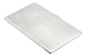 Rectangular Shaped Guilloche Silver Cigarette Case