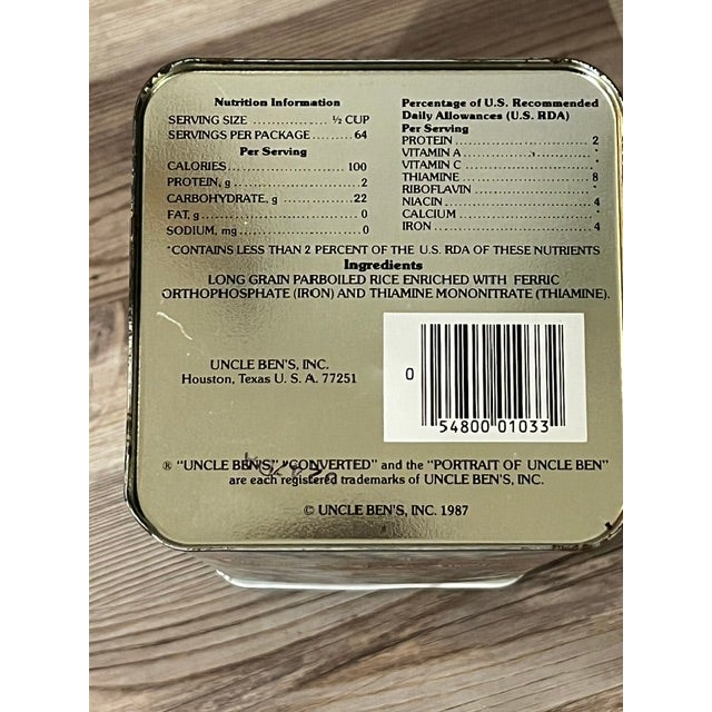 Vintage Uncle Ben's Rice Metal Collectible Storage Tin For Sale In New York - Image 6 of 11