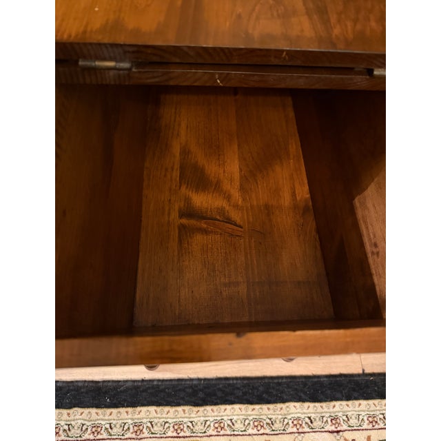 1977 Ethan Allen "Old Tavern" Solid Pine Dough Box End Table With Storage For Sale - Image 6 of 12