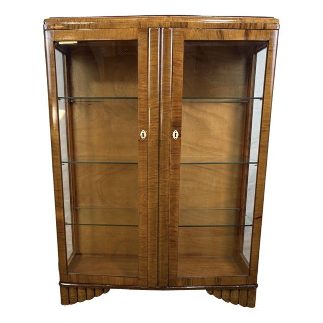 Vintage English Art Deco Display Cabinet, 1930s For Sale