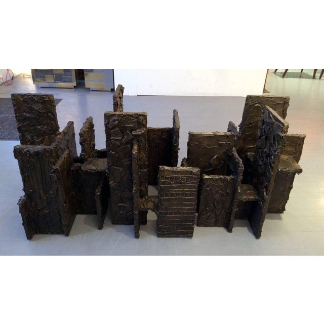 Paul Evans Exceptional Sculpted Bronze Dining Table by Paul Evans For Sale - Image 4 of 10