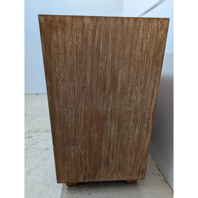 High quality cabinet with Bleached Oak and mirror accent.