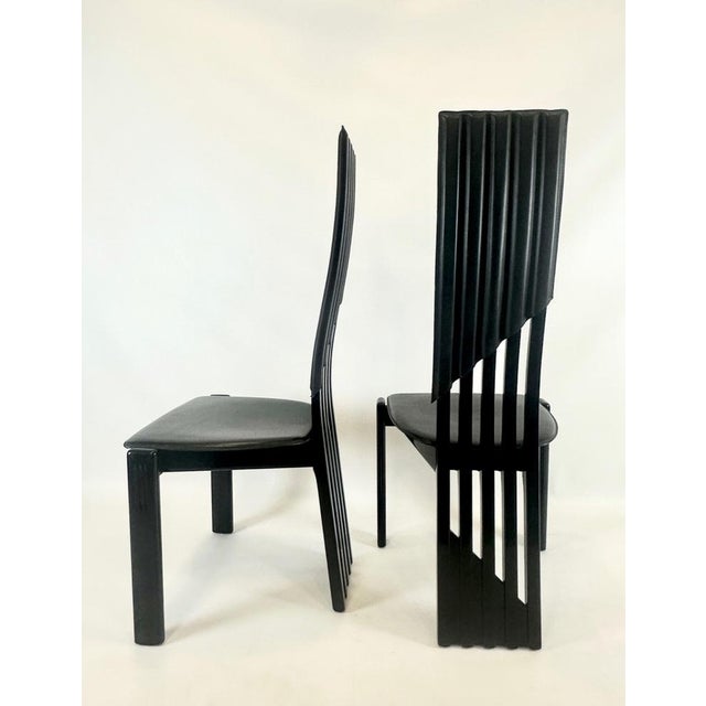 Wood Italian Modern Tripod Chairs from Lübke, 1980s, Set of 4 For Sale - Image 7 of 14