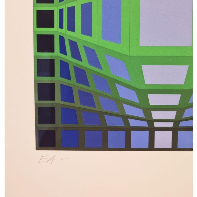 Gyemant color screen printing Victor Vasarely, 1968 Signed artist proof (EA) Professionally framed 49 x 41.5 cm This piece...