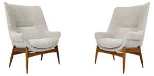 Set of Mid-Century Modern Hungarian Armchairs in Beige Fabric by Julia Gaubek, 1950