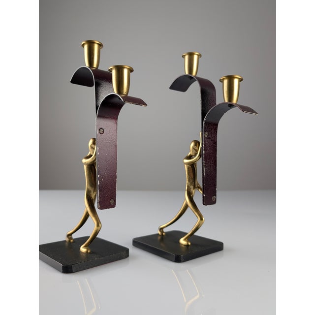 Sculptural Bronze Candelabras from Karl Hagenauer, 1940s, Set of 2 For Sale - Image 10 of 17